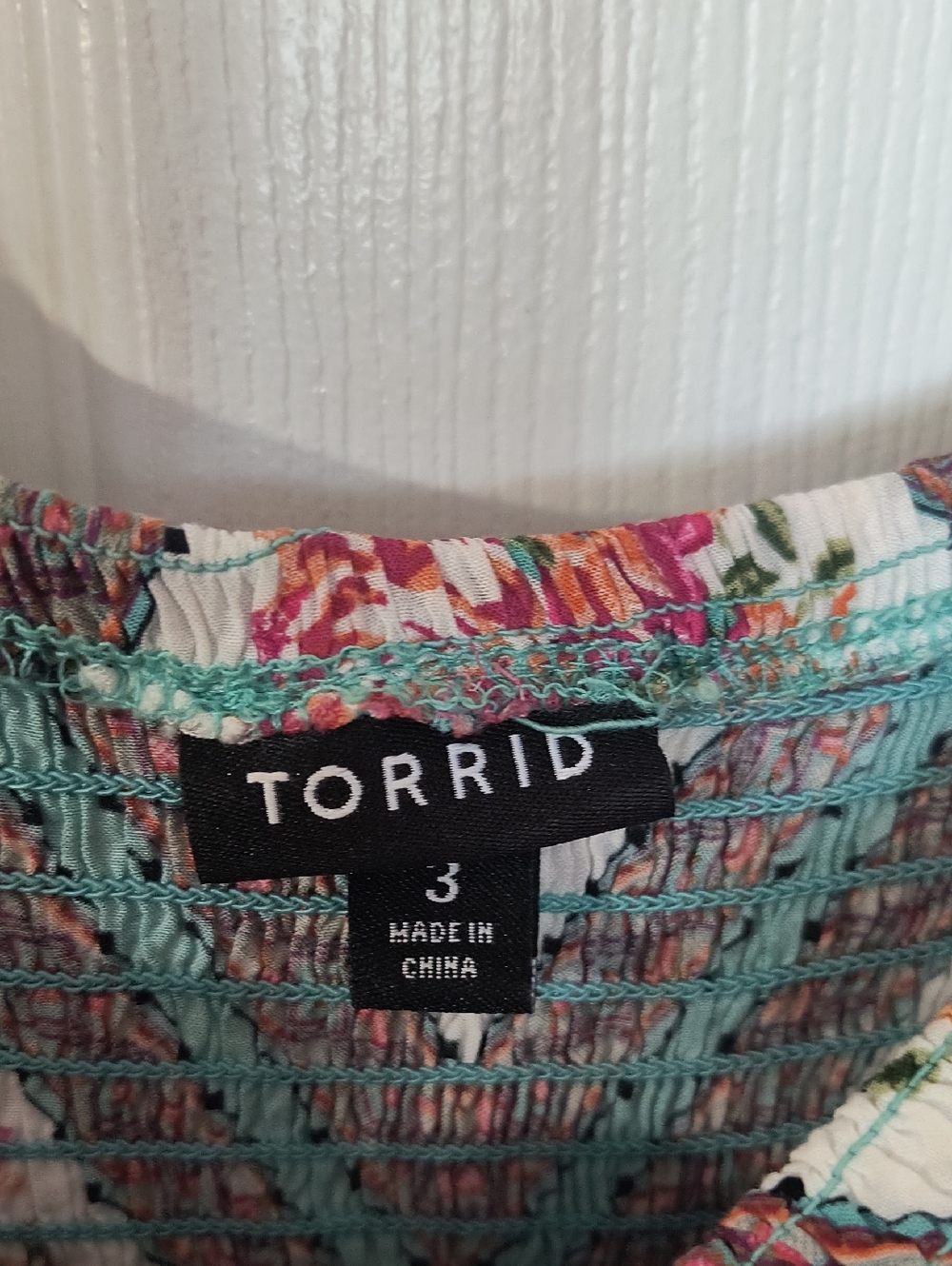 torrid Teal And White Floral Off-Shoulder Maxi Dress, Torrid Size 3 - Picture 2 of 7